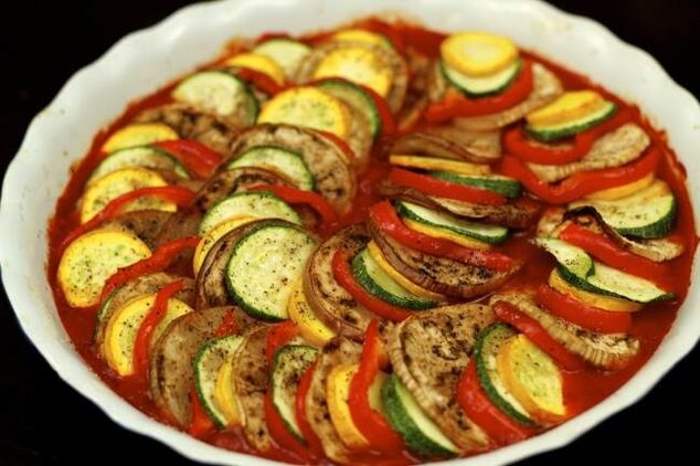 Ratatouille virbereeden fir d'Dukan Diät