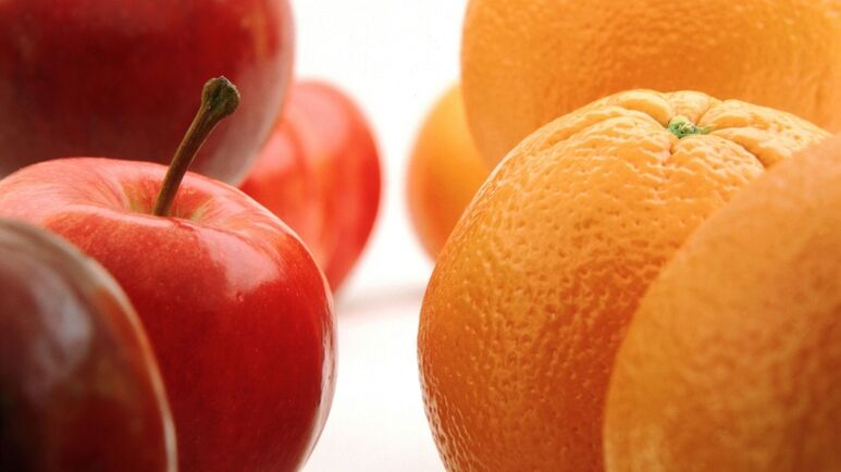 Äppel an Orangen fir d'japanesch Ernährung